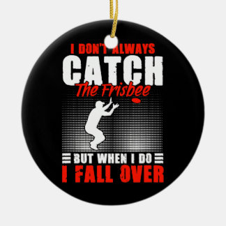 Catch The Frisbee Disc Golf Sport Ultimate Funny Ceramic Tree Decoration