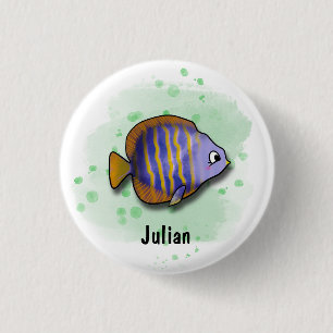 Catch the Fun with Saltwater Fish 3 Cm Round Badge