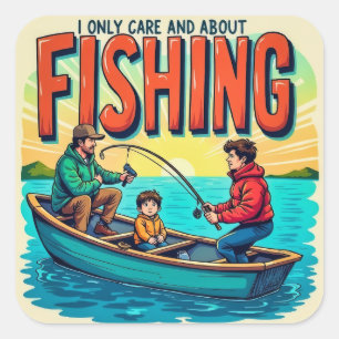 Catch the Joy: Fishing Adventures with a Smile Square Sticker