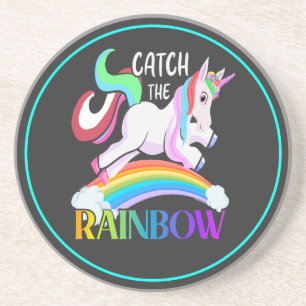 Catch the Rainbow Unicorn Design Coaster