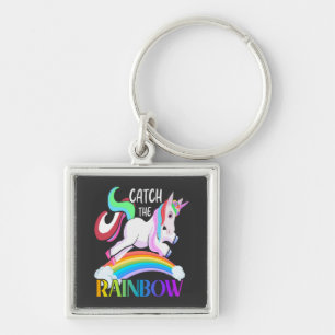 Catch the Rainbow Unicorn Design Key Ring