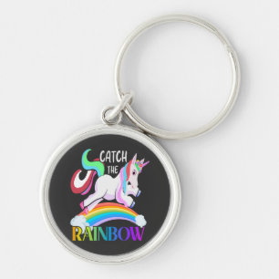 Catch the Rainbow Unicorn Design Key Ring