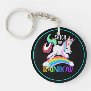 Catch the Rainbow Unicorn Design Key Ring