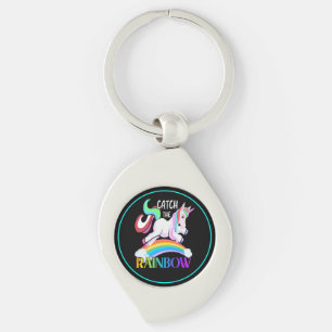 Catch the Rainbow Unicorn Design Key Ring