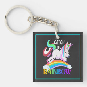 Catch the Rainbow Unicorn Design Key Ring