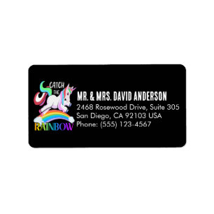 Catch the Rainbow Unicorn Design Label