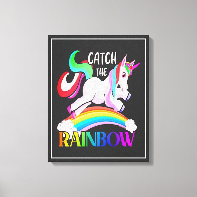 Catch the Rainbow - Unicorn Designs-15989 Canvas Print (Front)