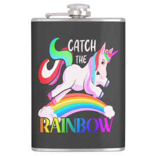 Catch the Rainbow - Unicorn Designs-15989 Hip Flask
