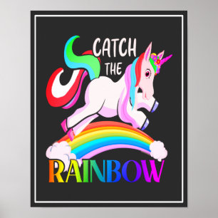 Catch the Rainbow - Unicorn Designs-15989 Poster