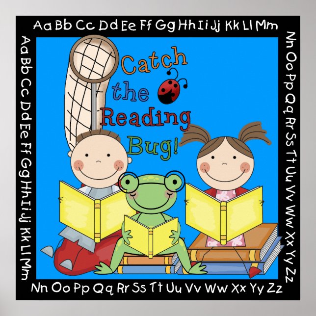 Catch the Reading Bug Classroom Poster (Front)