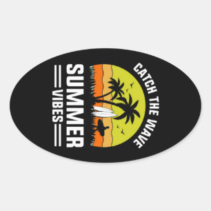 Catch The Wave Summer Vibes-64193 Oval Sticker