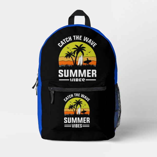 Catch The Wave Summer Vibes-64193 Printed Backpack (Front)