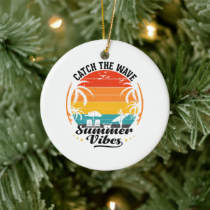 Catch the Wave Summer Vibes Ceramic Tree Decoration