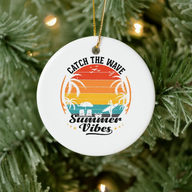 Catch the Wave Summer Vibes Ceramic Tree Decoration (Tree)