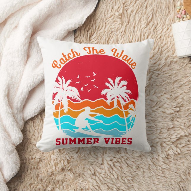 Catch the Wave Summer Vibes Cushion (Blanket)