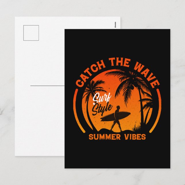 Catch the Wave Summer Vibes Holiday Postcard (Front/Back)