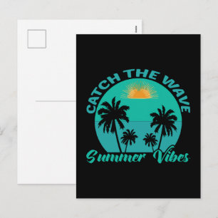 Catch the Wave Summer Vibes Holiday Postcard