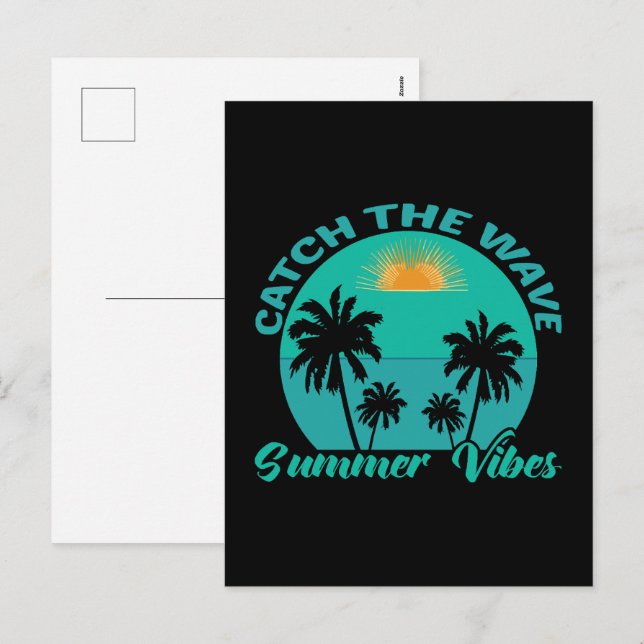 Catch the Wave Summer Vibes Holiday Postcard (Front/Back)