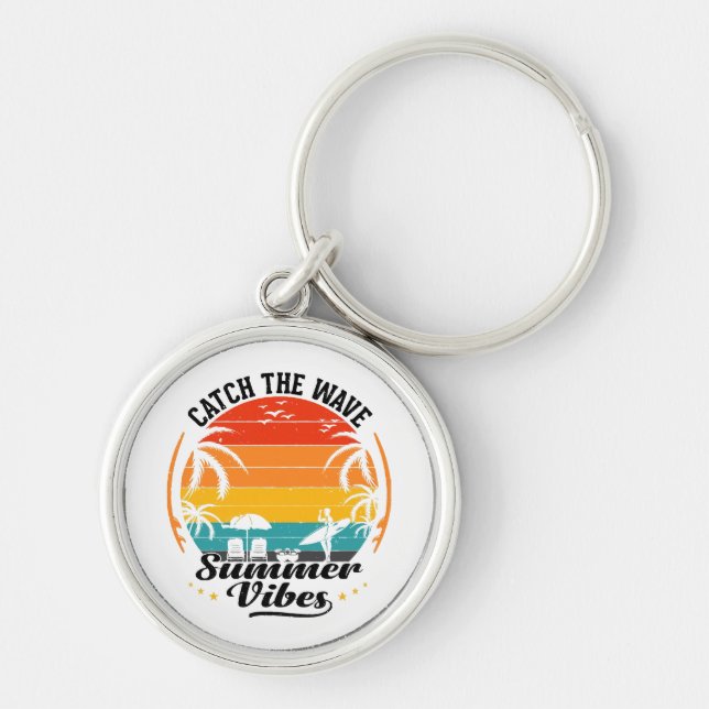 Catch the Wave Summer Vibes Key Ring (Front)