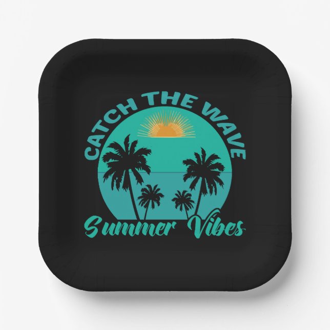 Catch the Wave Summer Vibes Paper Plate (Front)