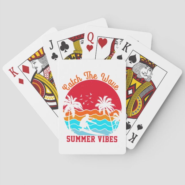 Catch the Wave Summer Vibes Playing Cards (Back)