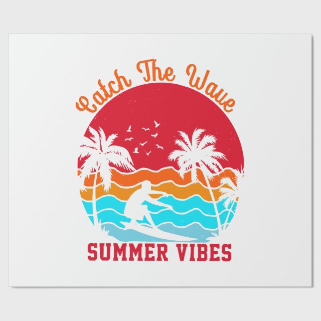 Catch the Wave Summer Vibes Wrapping Paper (Flat)