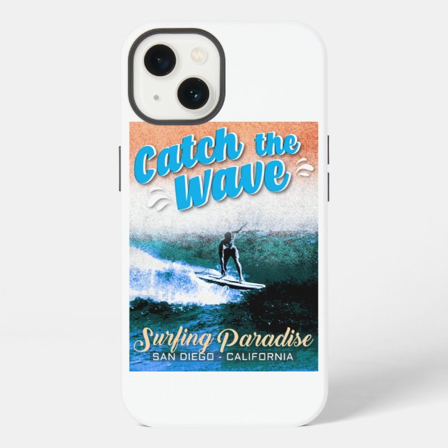 Catch the Wave - Surfing Paradise iPhone Case (Back)