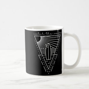 Catch the wave surfing retro surfboard waves sea coffee mug