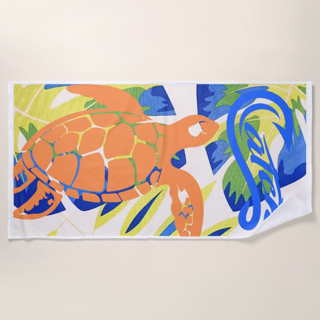 catch. waves. turtles beach towel (Front)