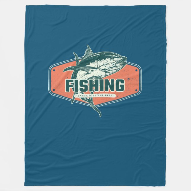 Catch With The Best | Fishing Fleece Blanket (Front)