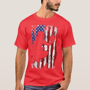 Catcher American Flag Softball Player Vintage T-Shirt
