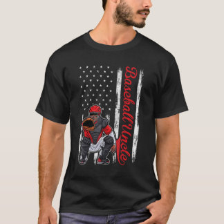 Catcher Baseball For Men Baseball Uncle American T-Shirt