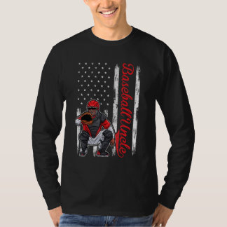 Catcher Baseball For Men Baseball Uncle American T-Shirt