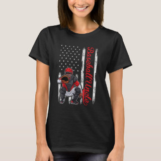 Catcher Baseball For Men Baseball Uncle American T-Shirt