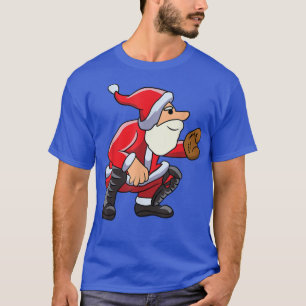 Catcher Baseball Santa Christmas Sport Xmas Pajama T-Shirt
