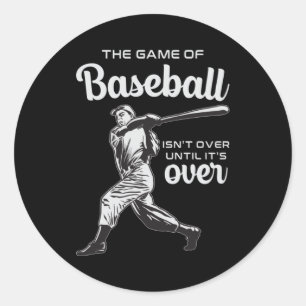 Catcher Baseball Sports Pitcher Bat Funny Gift Classic Round Sticker