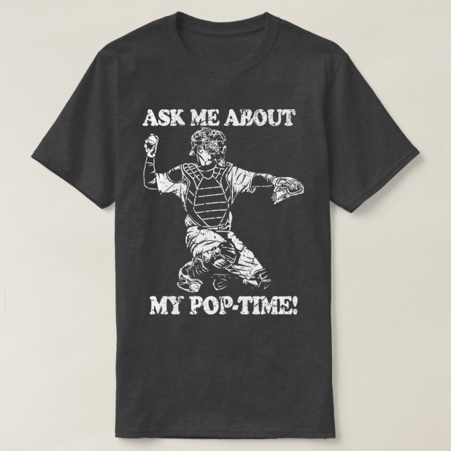 Catcher Catching Baseball Softball Time Defence Ca T-Shirt (Design Front)