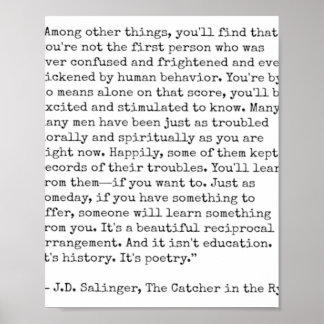 Catcher in the Rye Quote  Poster