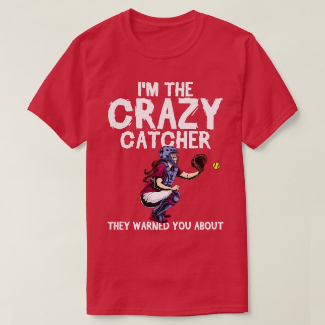 Catcher Softball Player T-Shirt (Design Front)