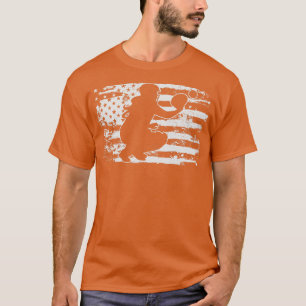Catcher Softball USA Flag Vintage T-Shirt