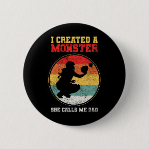 Catcher Softll Dad Father's Day 6 Cm Round Badge