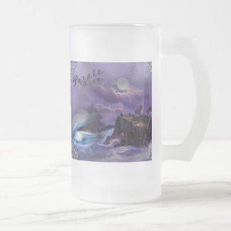 catches of beer frosted with dolphin frosted glass beer mug