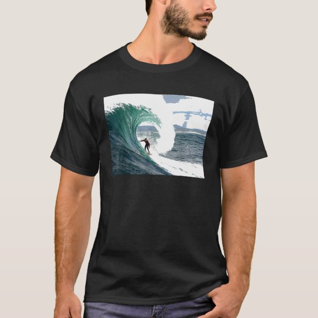 Catching a Giant Curl Wave T-Shirt (Front)