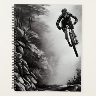 Catching Air - Mountain Bike Digital Pencil Sketch Planner