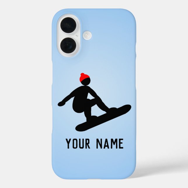 Catching Air - Snowboarder in Cool Pose, your text Case-Mate iPhone Case (Back)