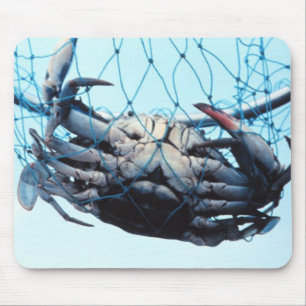 Catching Blue Crab Mouse Mat