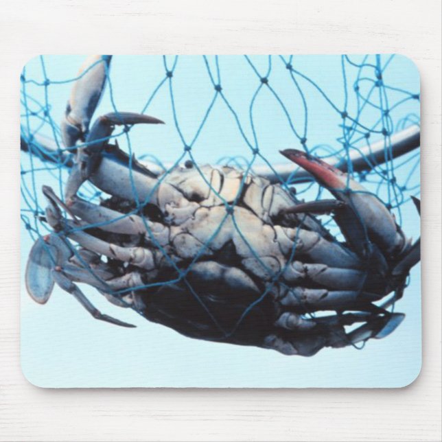 Catching Blue Crab Mouse Mat (Front)
