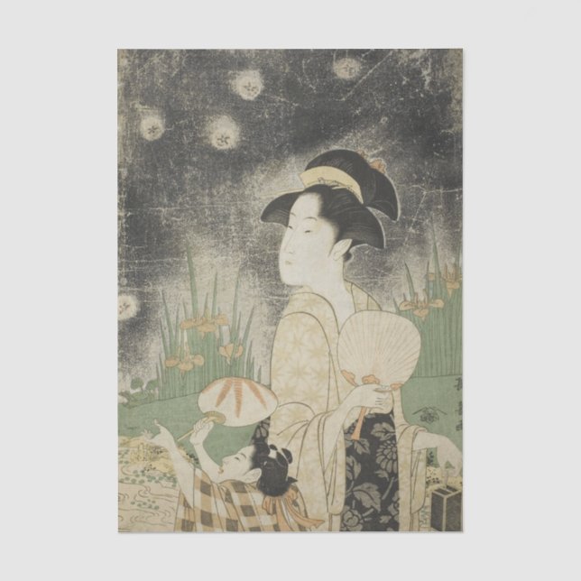 Catching Fireflies by Eishosai Choki Tissue Paper (Front)
