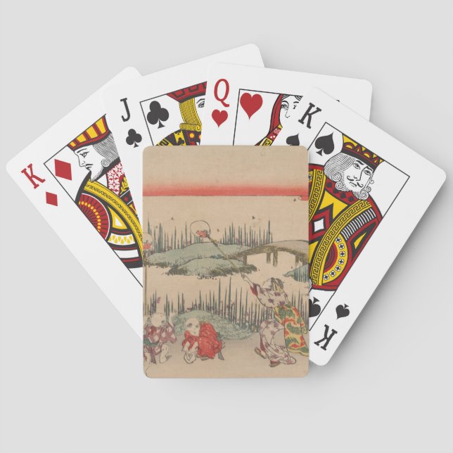 Catching Fireflies (colour woodcut) Playing Cards (Back)