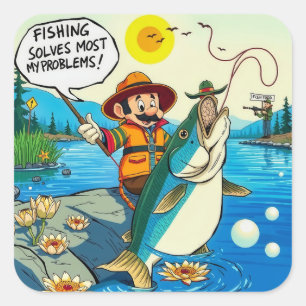 Catching Good Vibes! Square Sticker